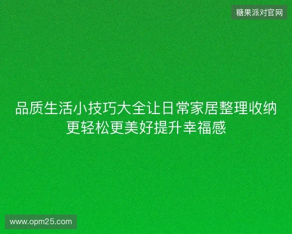 品质生活小技巧大全让日常家居整理收纳更轻松更美好提升幸福感 品质生活小技巧大全让日常家居整理收纳更轻松更美好提升幸福感